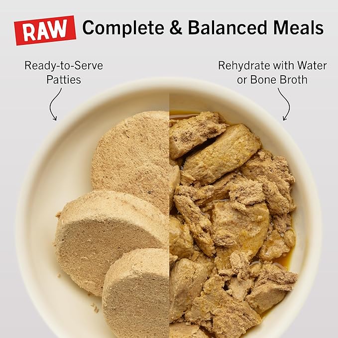 Stella & Chewy's Freeze-Dried Raw Dinner Patties - Venison Blend Recipe - High Protein Grain-Free Puppy & Dog Food - Perfect For Picky Eaters - 14 Oz