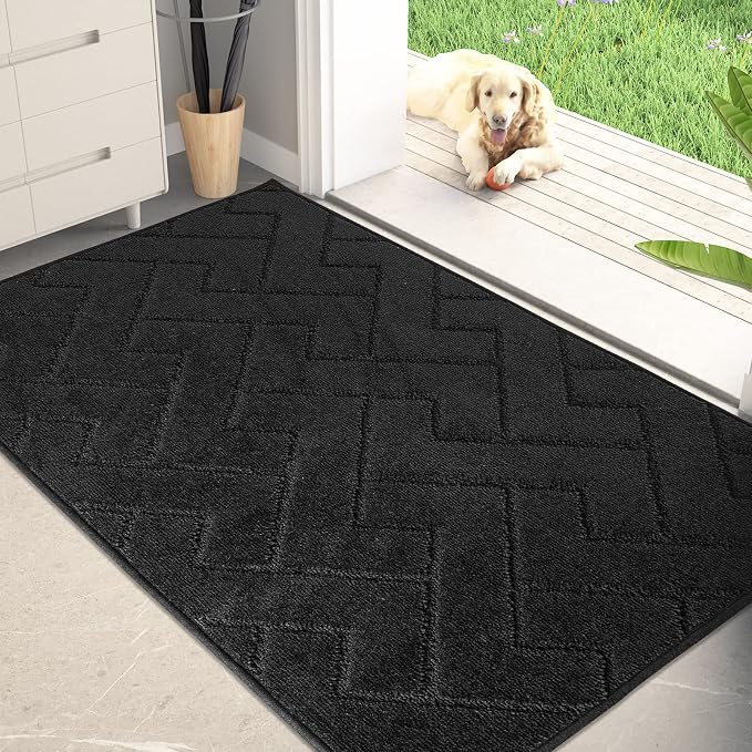 PURRUGS Dirt Trapping Door Mat 34" x 59", Non-Slip Machine Washable Entry Rug