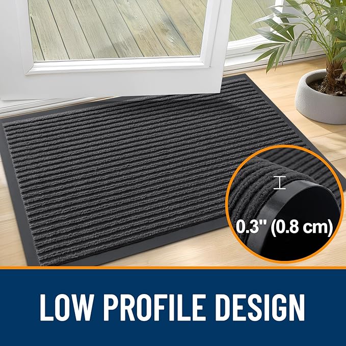 OLANLY Front Door Mat Indoor Outdoor Entrance, Waterproof Heavy Duty Doormat