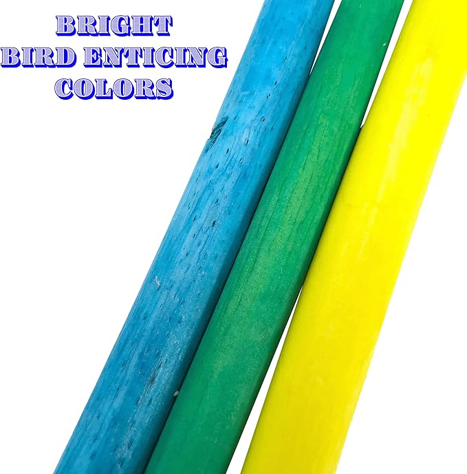 5516 Skinny Rainbow Sola Logs Pk8 - Handcut Natural Sola Bird Foot Toys, Bright Assorted Colors, Pet Safe, Lightweight, Easy for Birds to Hold and Shred