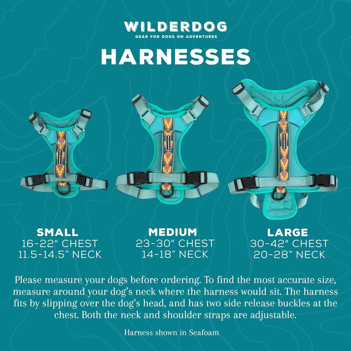 Wilderdog Lightweight Dog Harness with Reflective Straps - Medium - Huckleberry