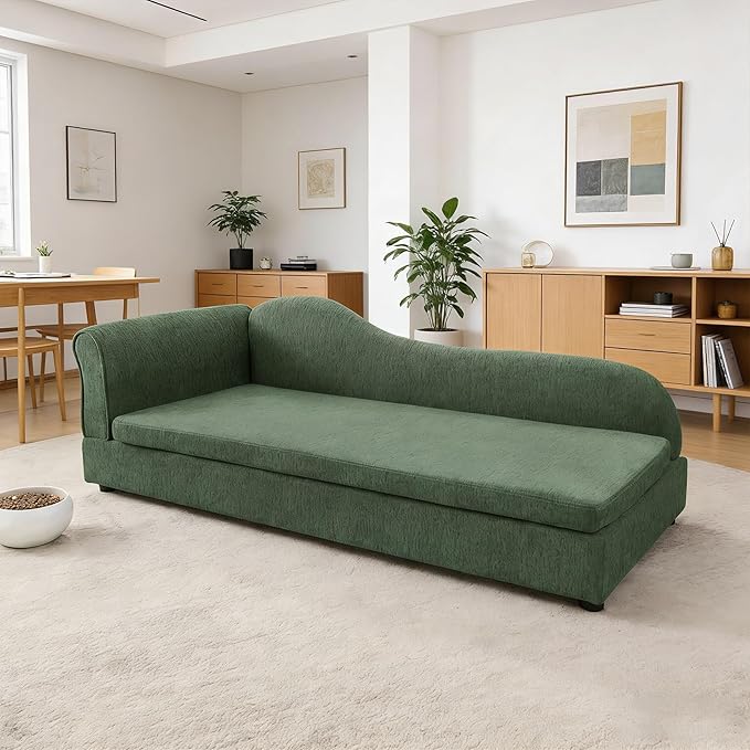 Oversized Pet Sofa Bed for Large Dogs, 55 Inch Modern Dog Couch with Orthopedic Memory Foam, Sturdy Furniture Style Pet Bed with Weight Capacity 220 lbs, (Green)