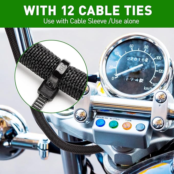 10FT Split Cable Management Sleeve Wire Loom Tubing Cord Protector for High-Temperature Automotive Harness Wires and Home Cable Management,Self-Wrapping Braided Cord Covers (1/2 Inch)