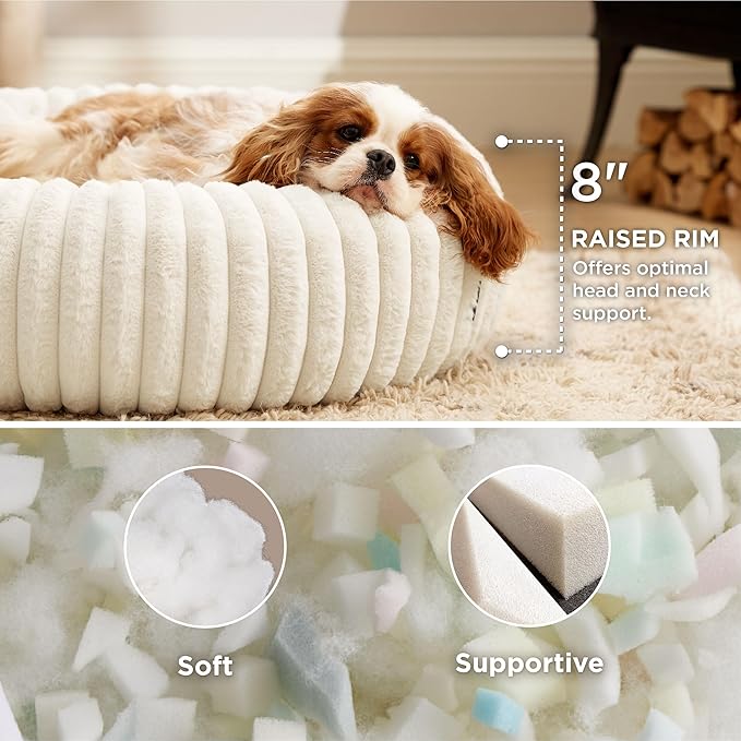 Bedsure Donut Medium Dog Bed and Washable Dog Bed