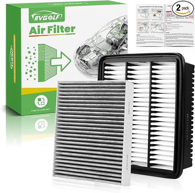 Engine+Cabin Air Filters Fit for 2021-2026 Hyundai Elantra L4 1.6L, 2021-2026