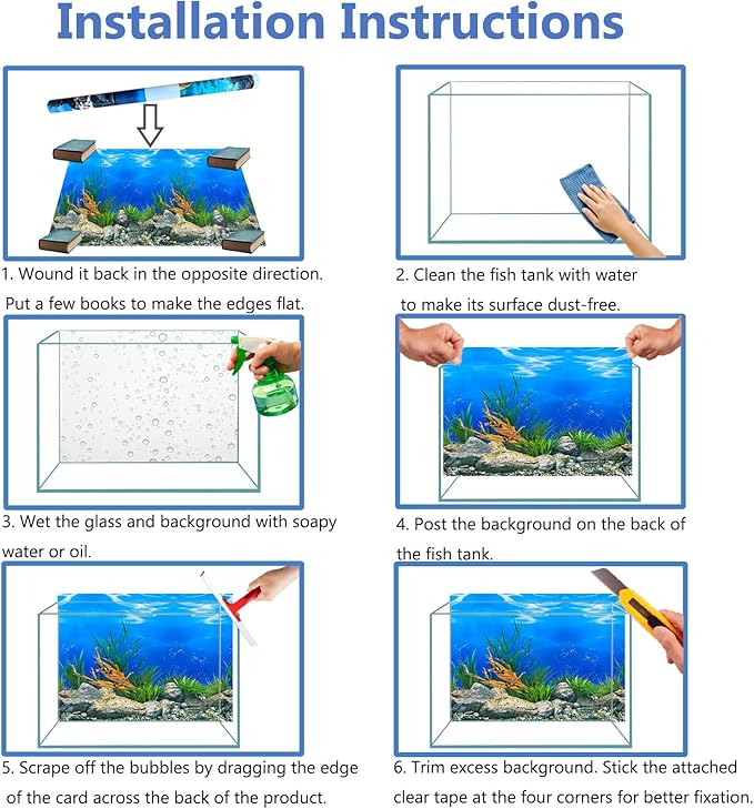 Aquatic Plant Aquarium Background Sticker Coral HD Fish Backgrounds for Aquariums Gravel Stone Fish Tank Wallpaper Decorations 2 Sided 16"x 33"