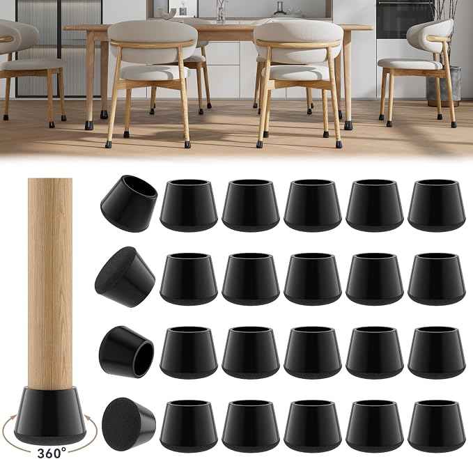 24PCS Upgraded Silicone Chair Leg Floor Protectors