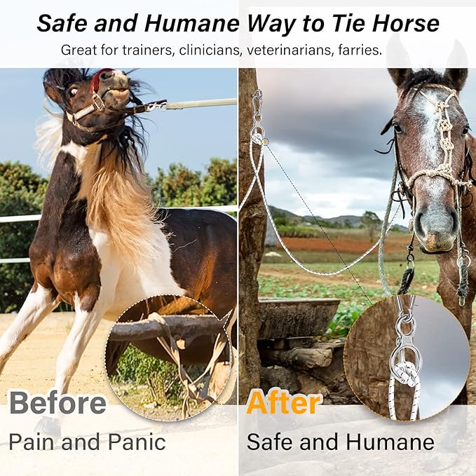 Horse Tie Ring, Horse tack and Supplies, Safe Horse Accessories,Horse Training Equipment with Eye Bolt,Quick snap,Humane Way Tie Ring,Prevent Horses from Pulling Back,Durable Steel