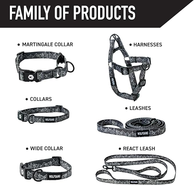 Wolfgang Heavy Duty Adjustable Dog Harness, Pull-Tested to Over 800 lbs for Walking & Training, WolfMountain Print, Small