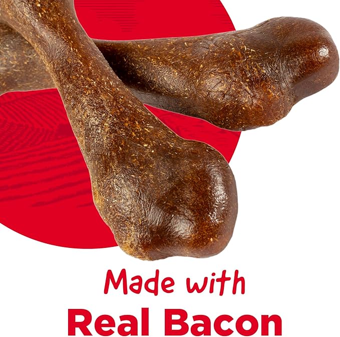 Country Kitchen Bacon Femur, Rawhide Free Dog Chews, Natural Ingredients, Made in The USA, 8.7 oz, 4 Count