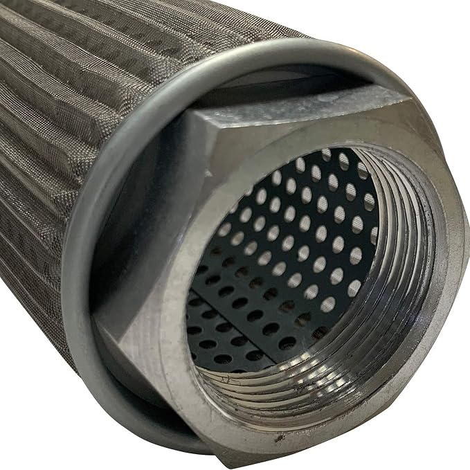 Air filter for regenerative blowers | Metal mesh | 2" Female Connection |