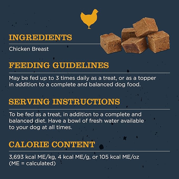 Blackwood Freeze Dried Raw Single Ingredient Dog Treats, 100% Chicken Breast, 3 Ounce Pouch, High Protein, Made in The USA
