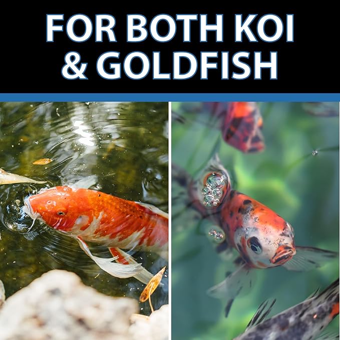 CrystalClear Staple Pond Fish Food for Healthy Koi & Goldfish, Protein Packed Floating Pellets for Summer Nutrition, Easy Digestion, 8.8 Pound Bucket
