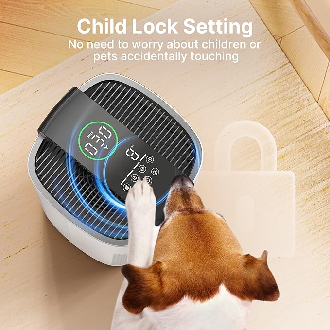 Air Purifiers for Home Large Room Up to 3600 Ft² with PM 2.5 Air Laser Sensor, HEPA 4-in-1 Filter for Airborne Particles, Sleep Mode for Allergies, Pet Hair in Bedroom, MR7566-WF, White, 1Pack+3Modes