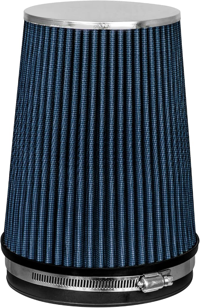 BLUE 6" 152 mm Inlet Truck Air Cone Replacement Performance Washable Clamp-On