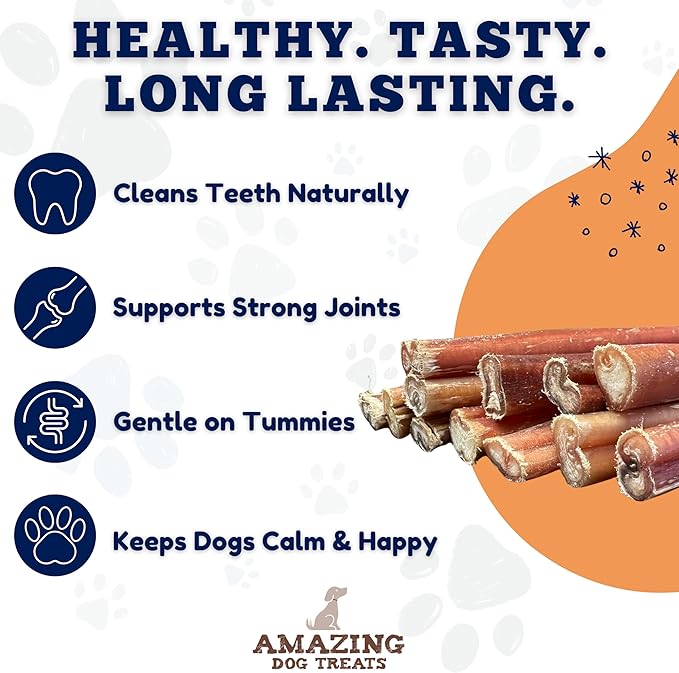 Amazing Dog Treats - 4-6 Inch Variety Bully Sticks (1 lb) - Premium Dog Chews - All Natural Rawhide Alternative - Long Lasting Dog Treats - No Hide Chew - 100% Beef - Promotes Canine Dental Health