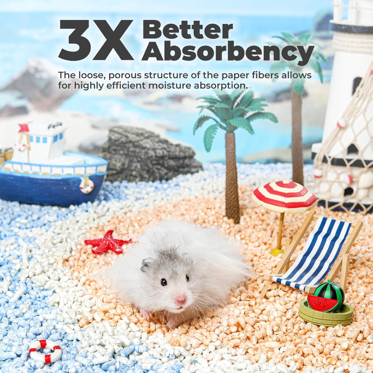 mini&moe Hamster Bedding Guinea Pig Bedding Paper Pellet Bedding: Odor Control & Moisture Absorbent Natural Paper Pellet Bedding - for Small Animal Guinea Pigs,Rabbits Bedding 1.98lbs