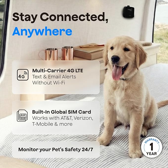 Waggle 4G Pet Temperature Monitor (Lite) - No WiFi Needed - Real Time App, SMS & Email Alerts - RV, Car & Home Safety Device - Power Outage Alerts - Subscription Required