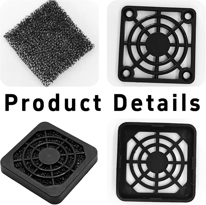 8Pcs 40mm Cooling Fan Filter, Plastic Dustproof Mesh Cover