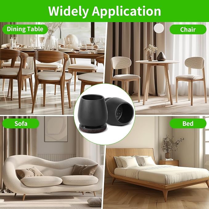 16PCS Round Silicone Chair Leg Floor Protectors