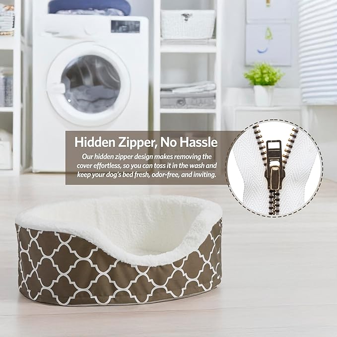 MidWest Homes for Pets Orthoperdic Egg-Crate Nesting Pet Bed w/ Teflon Fabric Protector, Large Brown