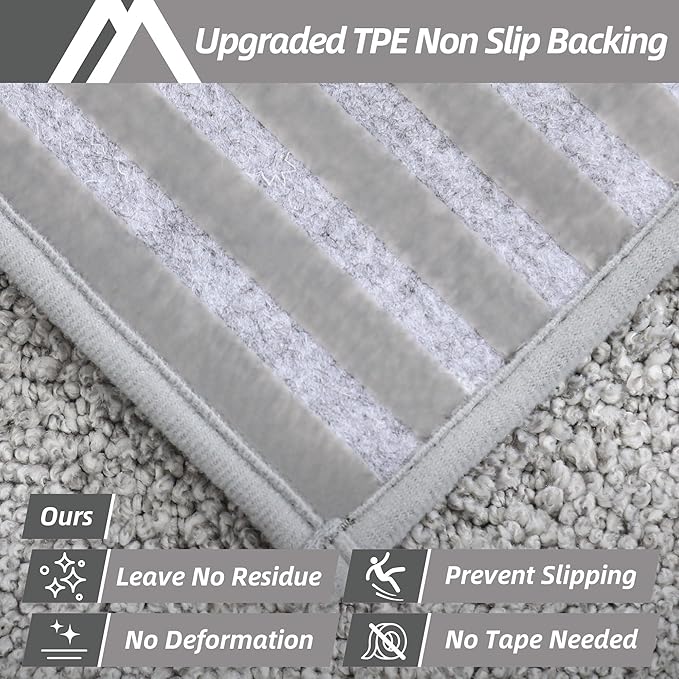 COSY HOMEER Edging Stair Treads Non-Slip Carpet Mat 28inX9in Indoor Stair Runners for Wooden Steps, Edging Stair Rugs for Kids and Dogs, 100% Polyester TPE Backing (15pc, Grey)