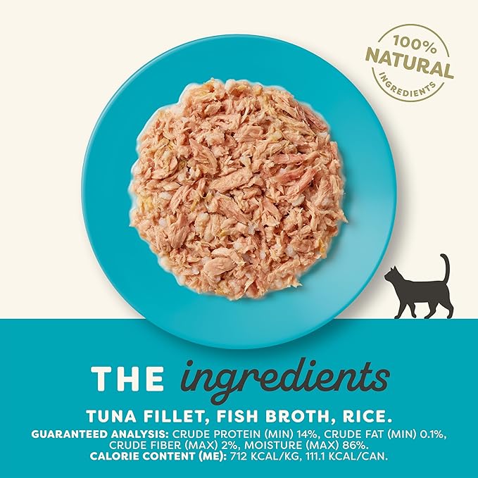Applaws Natural Wet Cat Food in Broth, Limited Ingredient Canned Wet Cat Food, No Additives, Made with Natural Ingredients, Tuna Fillet Broth (6 x 5.5oz Cans)