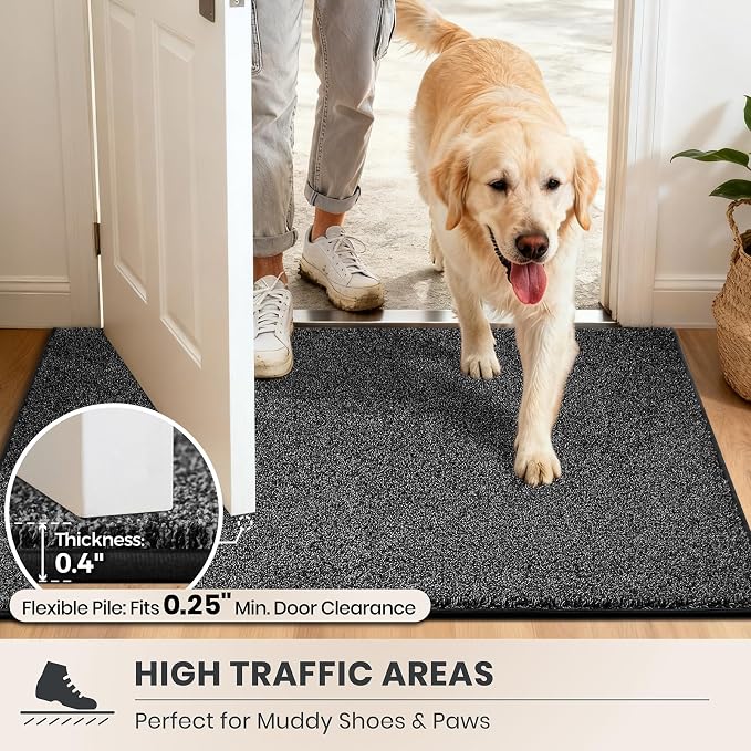 PURRUGS Dirt Trapping Door Mat 31.5" x 70", Non-Slip Machine Washable Entryway