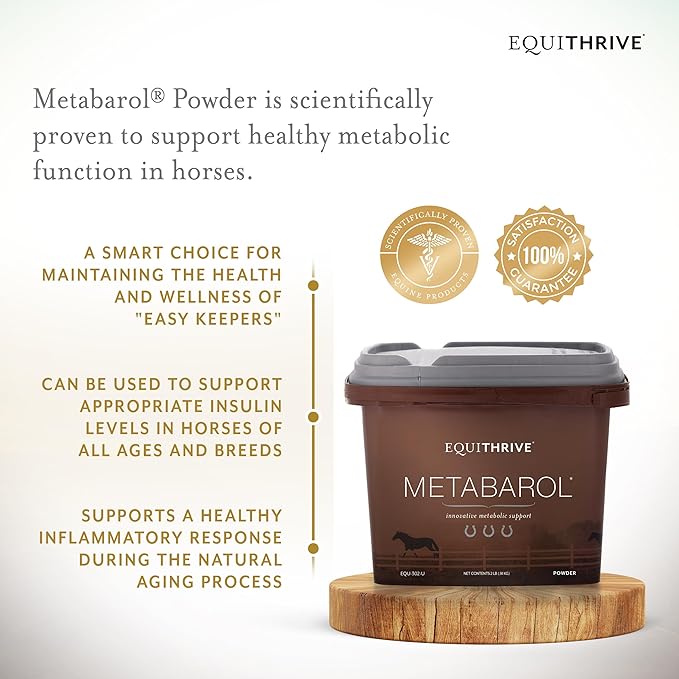 Metabarol Horse Supplement Powder with Resveratrol, Metabolic Support Supplement for Horses, Equine Metabolic Supplement, Equine Care Products, 2 lbs