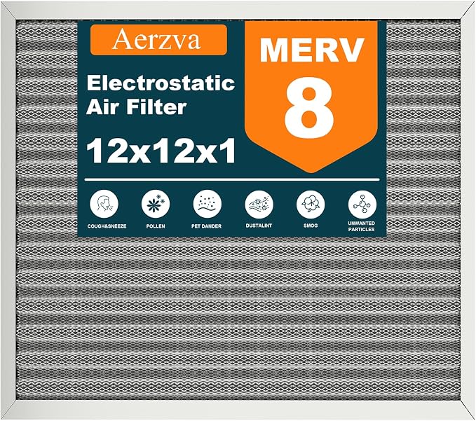 12x12x1 Reusable Air Filter, MERV 8, Permanent Electrostatic Air Filter