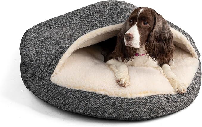 Snoozer Luxury Microsuede Cozy Cave Pet Bed, Show Dog Collection, Small, Merlin Pewter