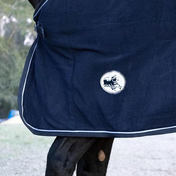 Jeffers Equine Elite Fleece Horse Cooler Blanket, 81 Inch – Soft, Adjustable Fit, Lightweight, Easy Care, Moisture Wicking Cooling Sheet with Surcingle for Post Exercise, Travel for Horses – Navy