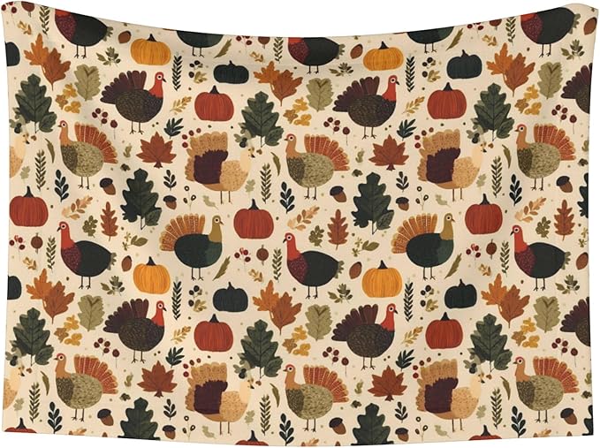 Waterproof Dog Blanket Soft Pet Blanket for Puppy Cat, Fleece Cat Throw Blankets for Furniture Bed Couch Sofa Reversible - Turkey and Thanksgiving 3