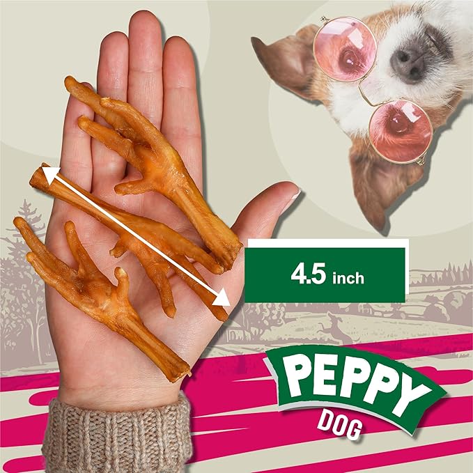 All Natural Chicken Feet Without Claws (70 oz, Approx. 110 pcs.) Dog Treats | Dehydrated for Freshness | Supports Joint Health with Glucosamine and Chondroitin | Promotes Dental Hygiene