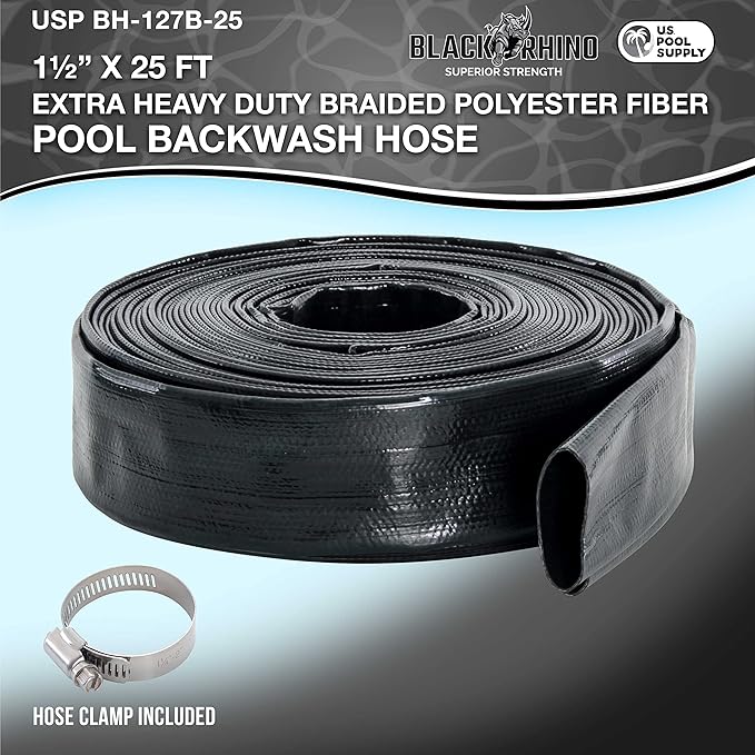 U.S. Pool Supply Pool Backwash Hose 1 1/2 Inch Diameter x 25 Feet