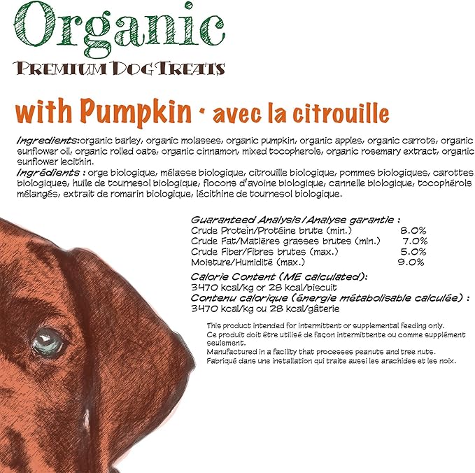 Darford Organic Premium Dog Treat - Pumpkin - 12 lb