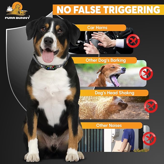 2026 Upgraded Intelligent Dog Bark Collar for Medium & Large Dogs (20 LBs-110 LBs)- Beep, Vibration & Safe Static Shock, 7 Sensitivity Levels Adjustment - Stops Excessive Barking (No Remote)