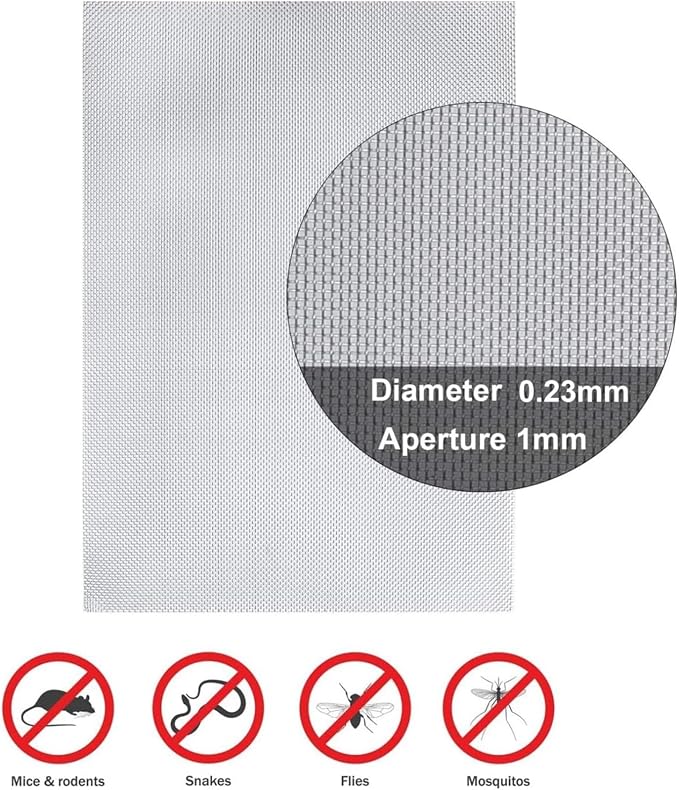 Stainless Steel Woven Wire Mesh, 304 Steel Wire Cloth, Insect Screen, Air Vent
