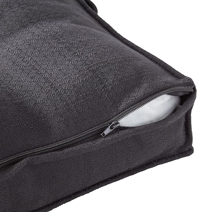 South Pine Porch Mila Square Tufted Pillow Style Dog Bed, Black, Large (40" x 40")