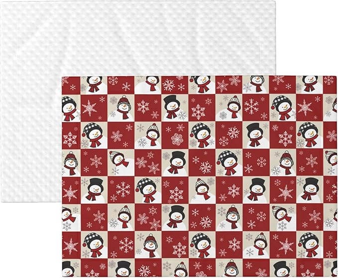 Red Beige Snowman Blanket - Snowflake Throw Blanket 30x20 Pet Blanket for Couch Sofa Bed Winter Xmas Holiday