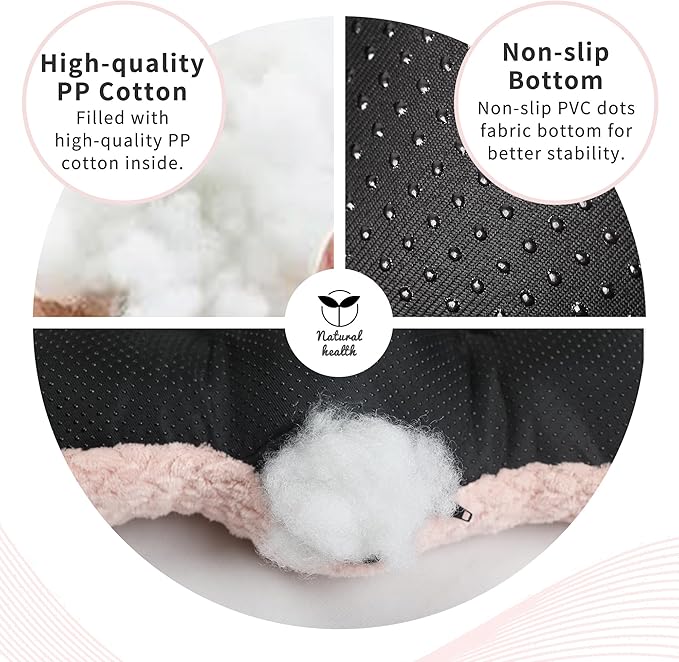 Washable Dog Crate Pad for Small Dogs, Anti-Slip Puppy Kennel Dog Bed for Crate,Flat Soft Fleece Pink Pet Mat 24" x 18"