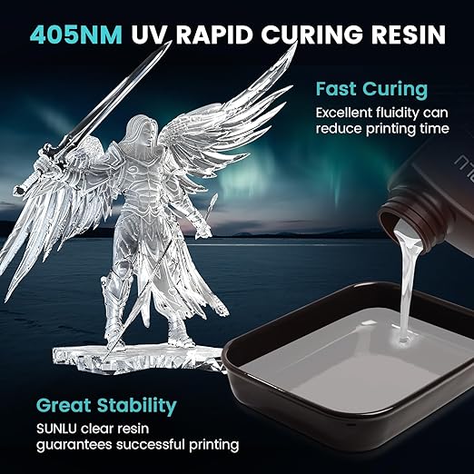SUNLU High Clear 3D Printer Resin, High Transparency 3D Printing Resin
