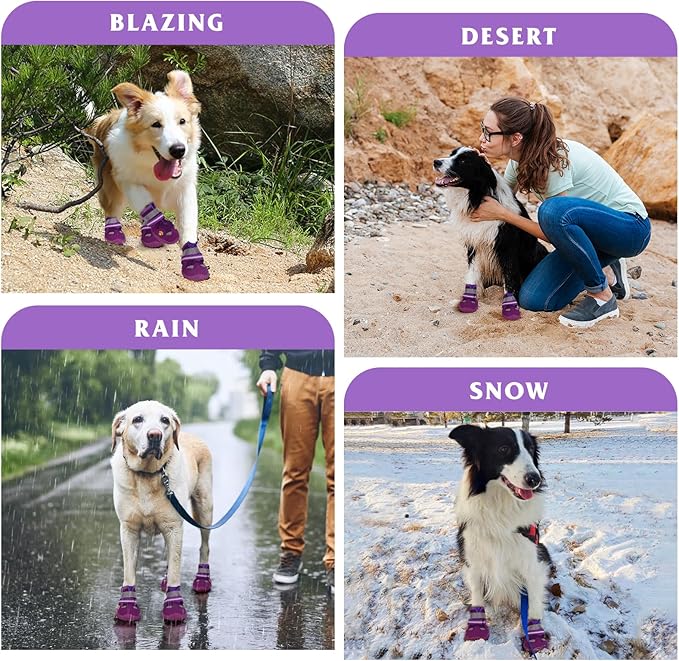 Dog Shoes for Large Medium Small Dog, Mesh Breathable Dog Shoes for Hot Pavement, Anti-Slip Dogs Boots Paw Protectors with Reflective for Outdoor Walking Indoor Hardfloors (Size 5)