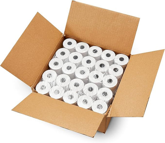 (25 Rolls) 2 1/4 x 85 Thermal Paper Receipt Rolls 2.25 x 85 ft, POS/Cash Register, Fits All Credit Card Terminals, Verifone VX510 VX570 FD50 T4220