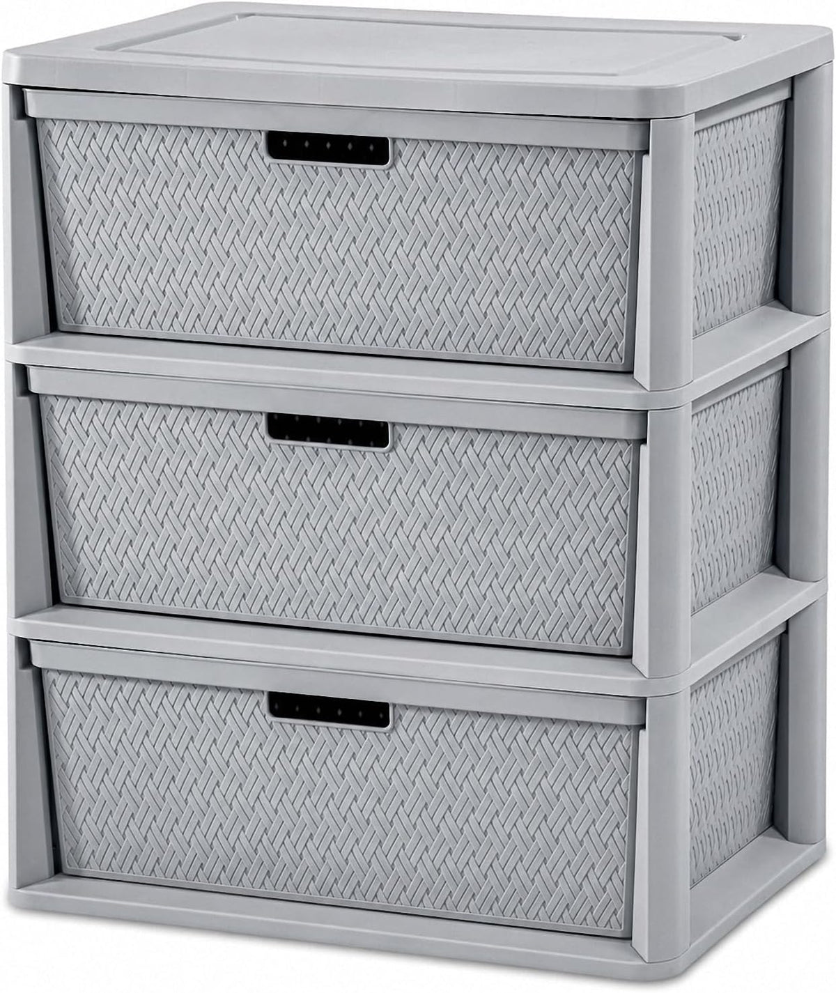 3 Drawer Storage Organizer, Plastic Drawer Organizer Tower, Gray