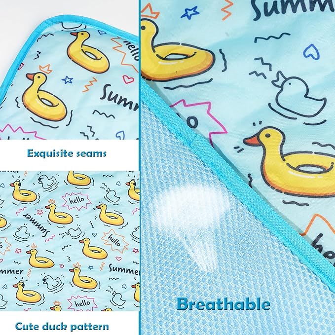 SEIS Dog Ice Pad Ice Silk Cats Kennel Mat Pet Cooling Pad Summer Cool Bamboo Mat Breathable Pad (Duck, M)