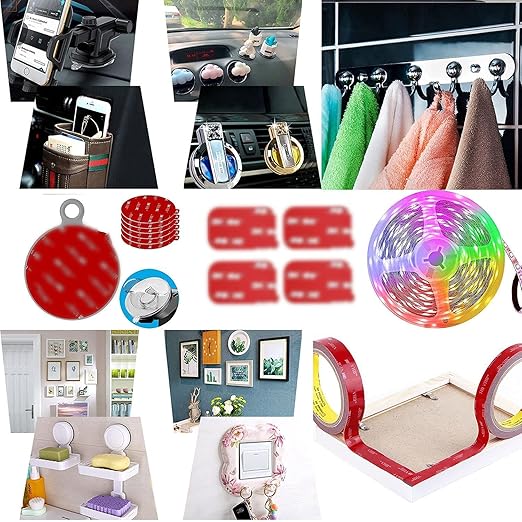 Double Sided Tape Heavy Duty Mounting Tape Strong Adhesive Tape Waterproof Foam Tape Picture Hanging Strips Carpet Tape Rug Gripper for LED Strip Light Indoor and Outdoor (1in X 10ft)