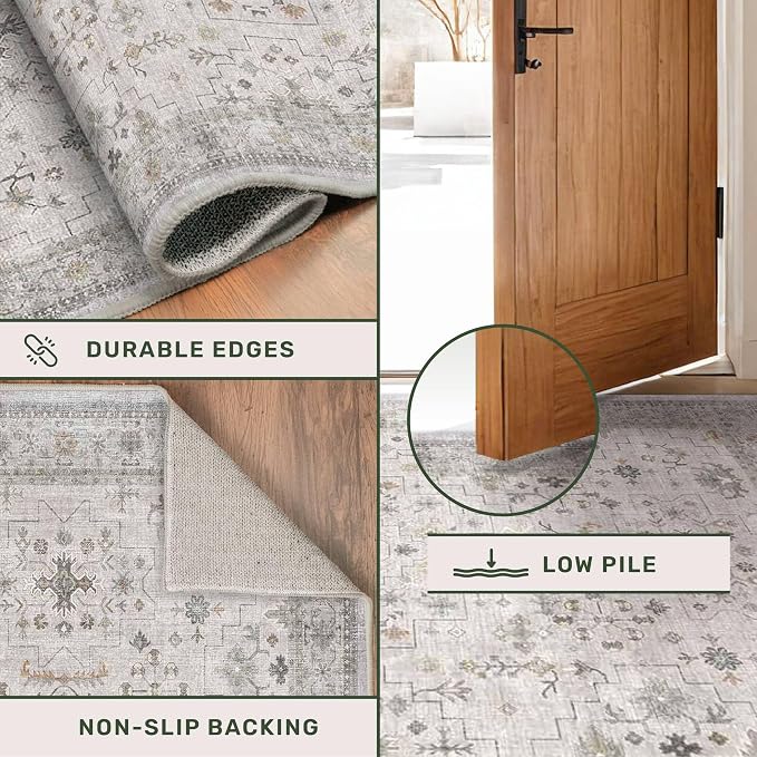 Hazo Haus Light Gray Kitchen Rug 12 ft Long