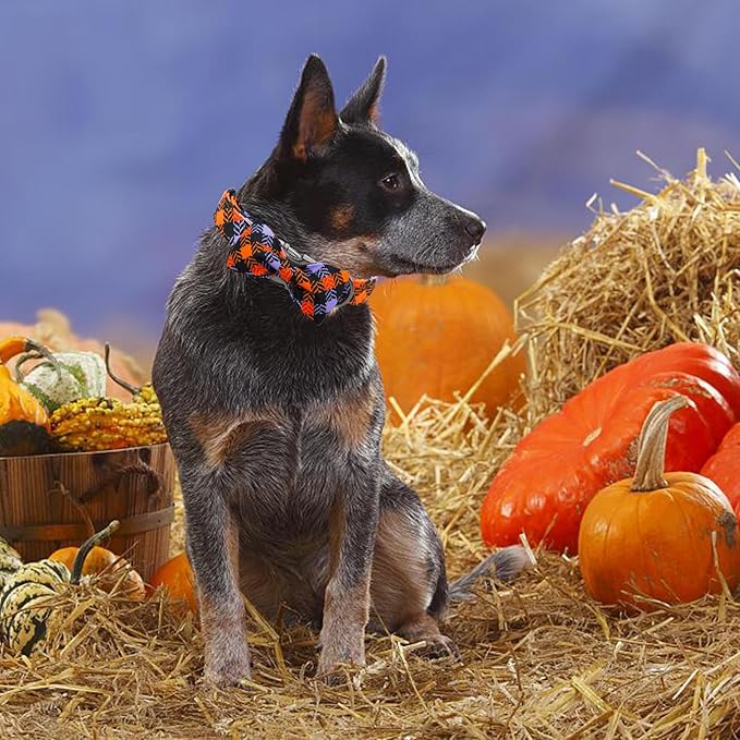 Halloween Dog Collar, Pet Collar Bow Plaid Dog Collars Girl Boy Holiday Pet Collar Gift Bow Collar Cute Soft Puppy Collar for X-Small Puppy