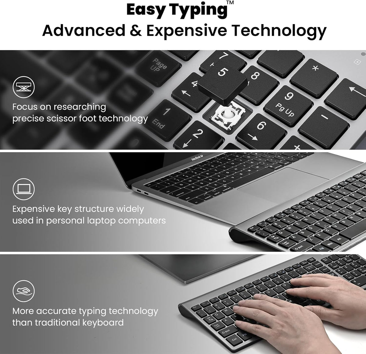 cimetech Wireless Keyboard and Mouse Combo - Grey Black